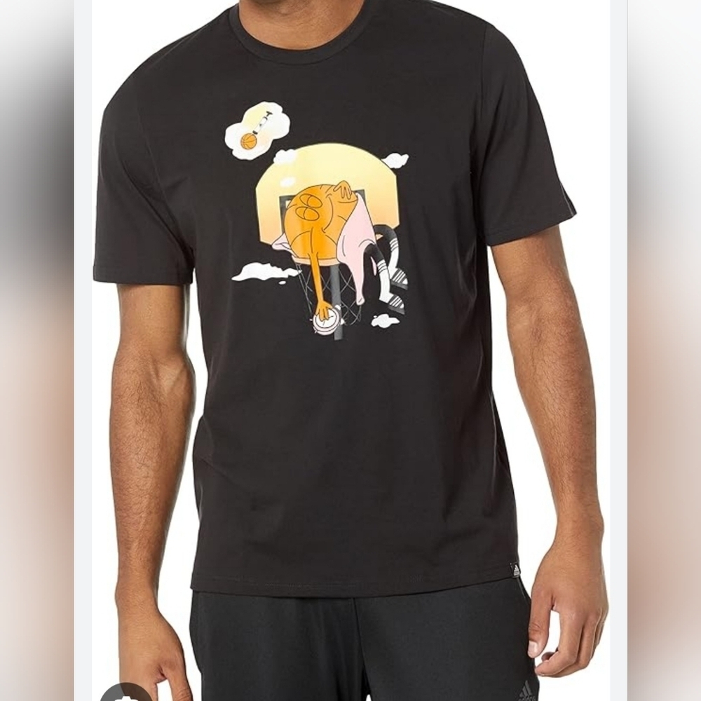 Adidas Basketball Hoop Slept On Graphic Short Sleeve T-Shirt Mens Small